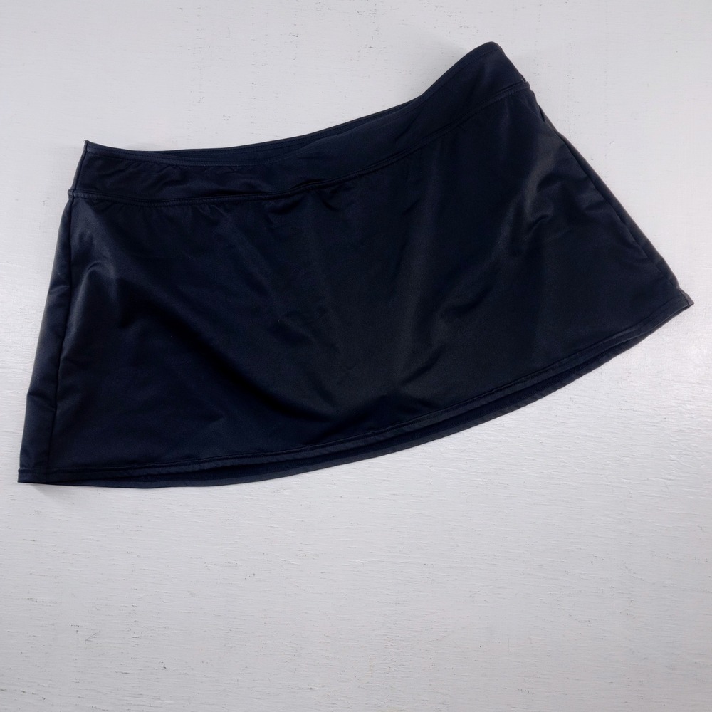 Lands'‎ End Size 16 | Womens Black Swim Skirt Bikini Bottom Skort Size 16 Modest